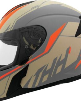 THH T810S Turbo Full Face Helmet Gray/Orange - Medium