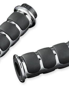 Kuryakyn Premium ISO Grips Dual Cable Chrome Without Throttle Boss