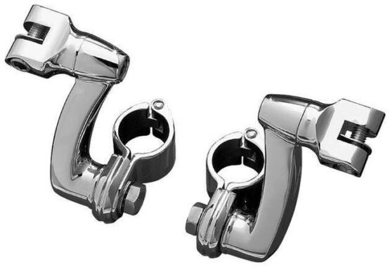 Longhorn Offset Peg Mounts With 1-1/4inch Magnum Quick Clamp Chrome (Pair)