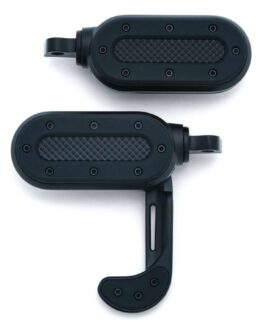 Heavy Industry Switchblade Footpegs With Adapter - Satin Black