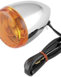 Bikers Choice Chrome Bullet Front Turn Signal Amber Lens Dual Filament