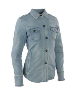 Speed Society Armored Moto Shirt Denim Blue Womens - 3XL