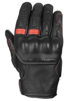 Twist of Fate Leather Gloves Black/Red - Large