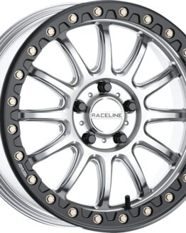Raceline Alpha Beadlock Wheel Hyper Silver/Black 17x7 5x114.3 +25