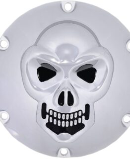 Drag Specialties Chrome 3-D Skull Derby Cover 6-Hole For Harley XL Models