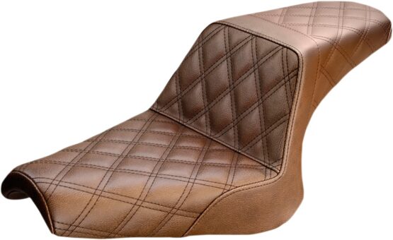 Step-Up Lattice Stitched 2-Up Seat Brown