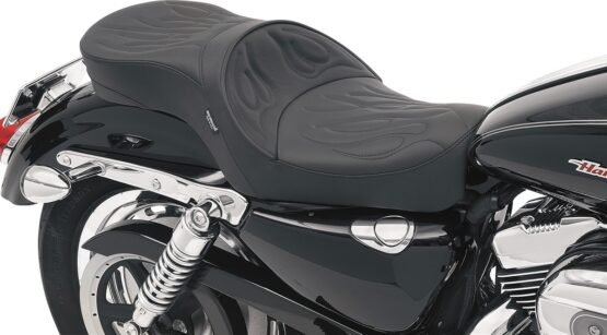 Low-Profile Flame Stitched 2-Up Seat - Black