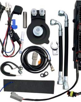 UltraCool Side Mount Oil Cooler Kit Naked Black For Harley Touring M8