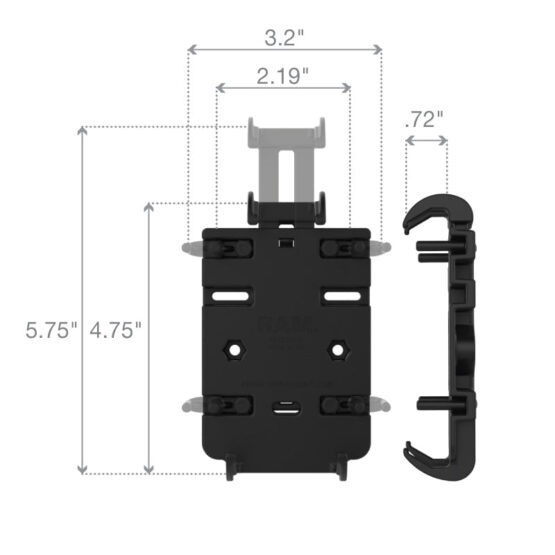 Quick-Grip Phone Mount with Handlebar U-Bolt Base - Short - Image 5