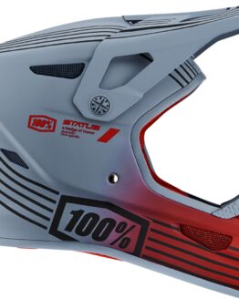 100% Status Bicycle Helmet Full Face Red Caltec Gray Large