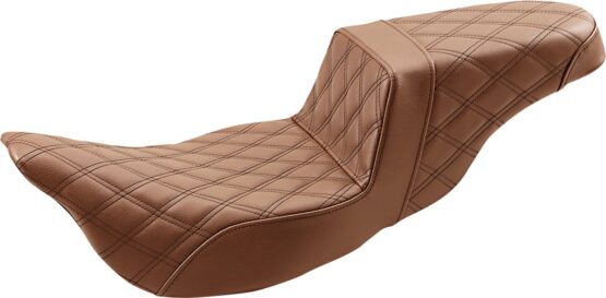 Step-Up Lattice Stitched 2-Up Seat Brown