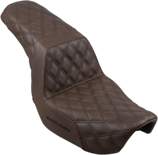 Step-Up Lattice Stitched 2-Up Seat Brown