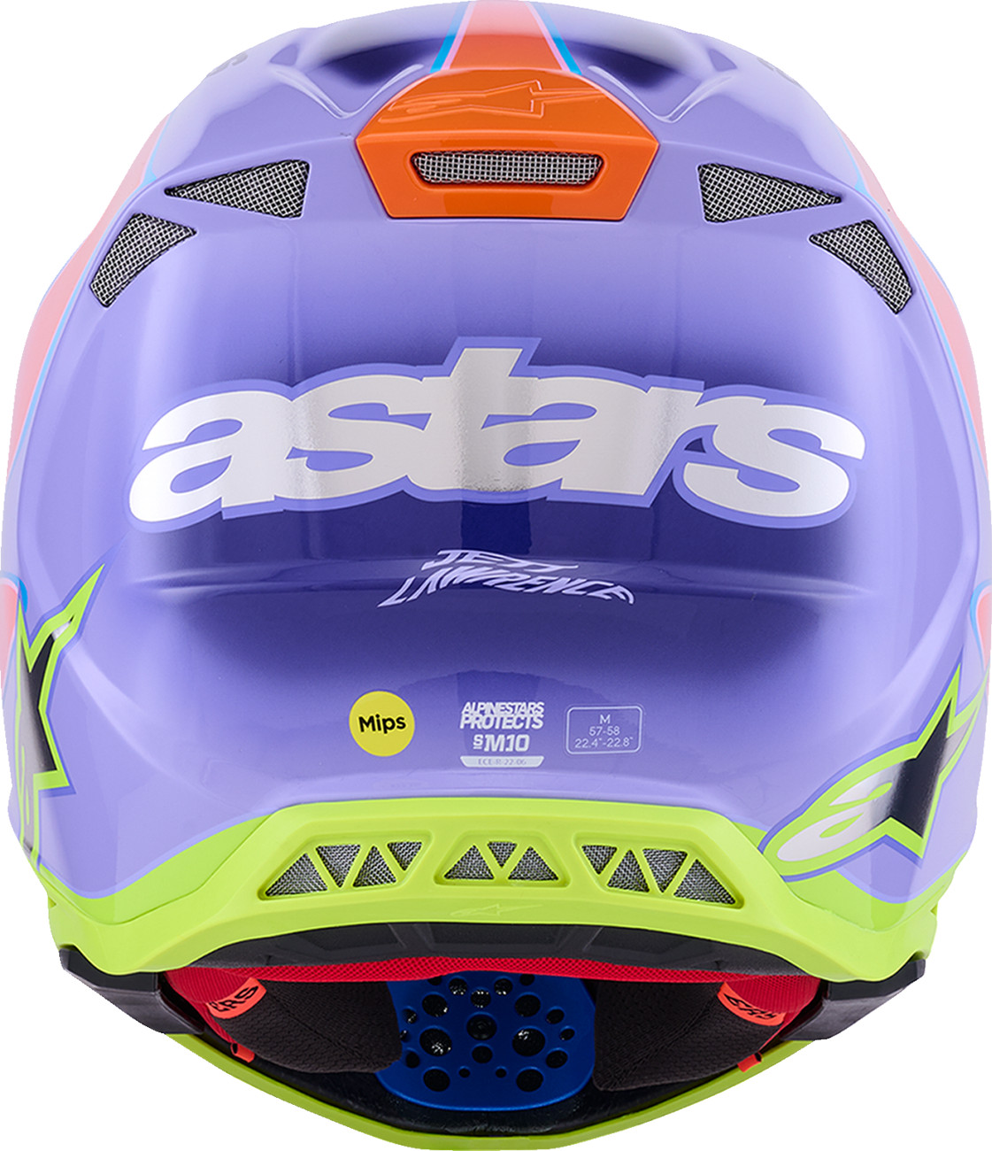 Alpinestars S-M10 Jett Lawrence R01 Helmet 2X Purple/Pink/Yellow - Image 3