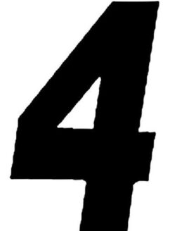 Dirt Digits 6" Black Stick-On Race Number #4 3-Pack