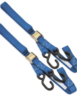 Bikemaster Integrated Soft Hook Tie Downs 1.5in x 84in Blue Pair