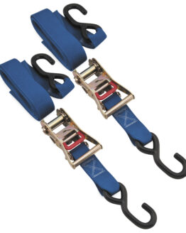 BikeMaster Ratchet Tie Downs 1.5 x 84 in Blue Pair