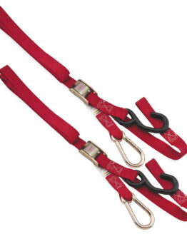 Integrated Tie Downs - Pair - 1" x 84" Carabiner Soft Hook - Red