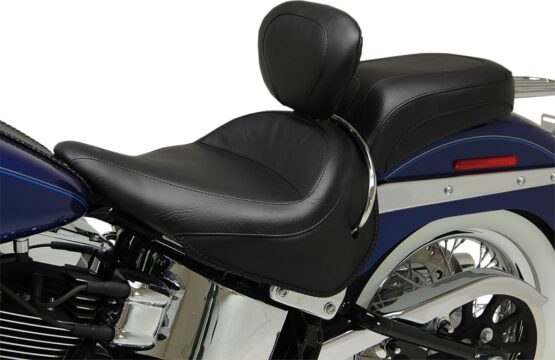 Wide Smooth Naugahyde Solo Seat w/Backrest - Image 2