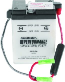 BikeMaster 6N2-2A Conventional Battery with Acid Pack