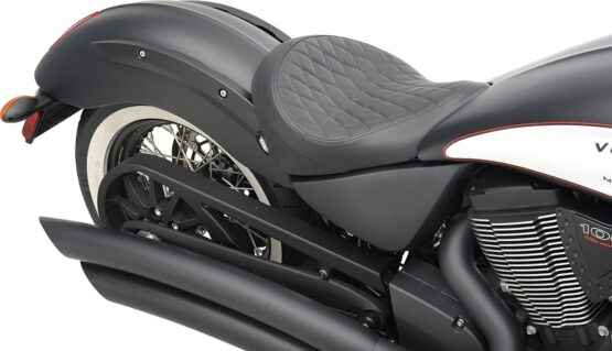 Low-Profile Diamond Leather Solo Seat - Black - Image 2