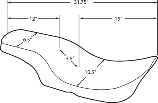 Spoon Style Plain 2-Up Seat Black Low 1" - Image 2