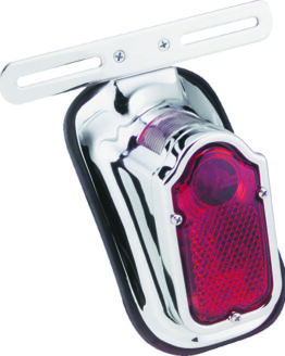 Bikers Choice Chrome Tombstone Tail Light 12V For 40-54 Big Twin Custom