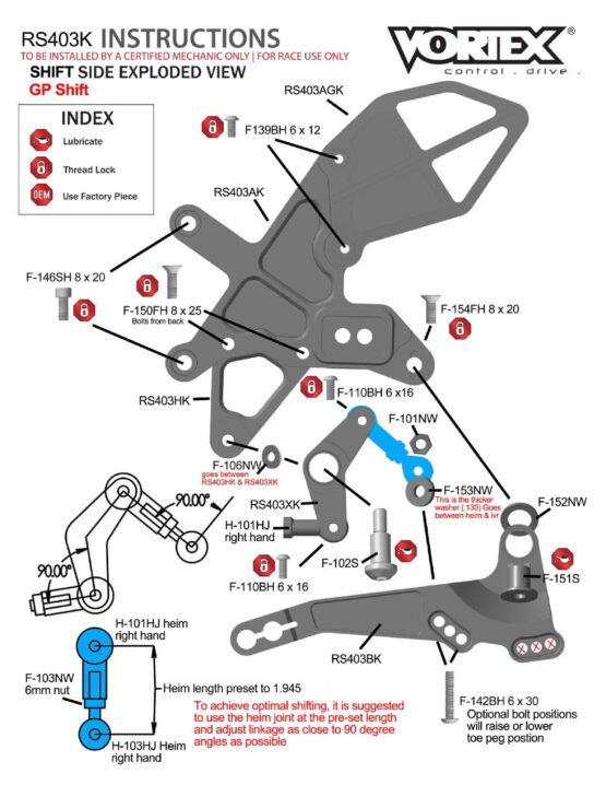 V3 Adjustable Rearset - Black - Image 3