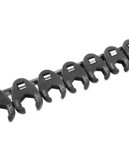 10 Piece 3/8" Drive Metric Flare Crow Foot Wrench Set On Rail