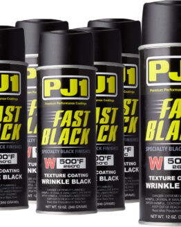 Case of 6 - Fast Black 500f Engine Paint, Wrinkle Texture Finish, 11oz Aerosol
