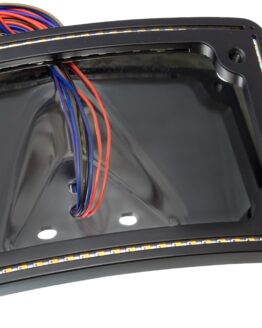 Letric Lighting Curved License Plate Light Frame Black For 10-13 Road Glide