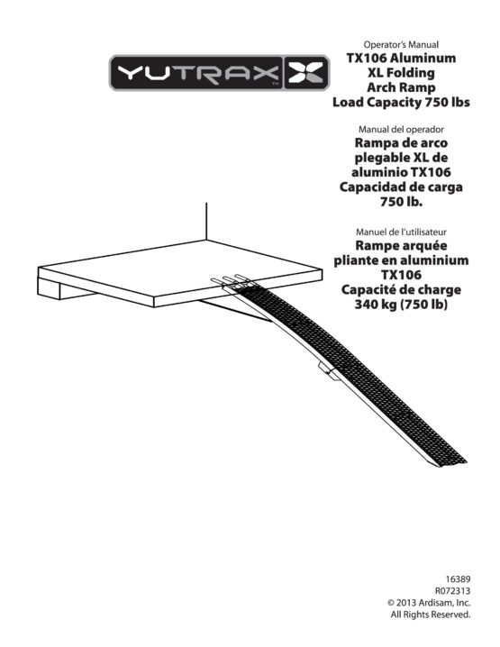 Single Folding Aluminum "XL" Loading Ramp - 89" Long, 12" Wide - Image 2