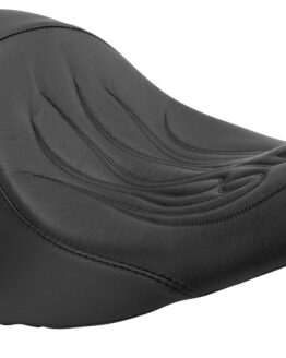 Danny Gray Buttcrack Flame Solo Seat Black Fits 08-17 Harley FLSTC Softail