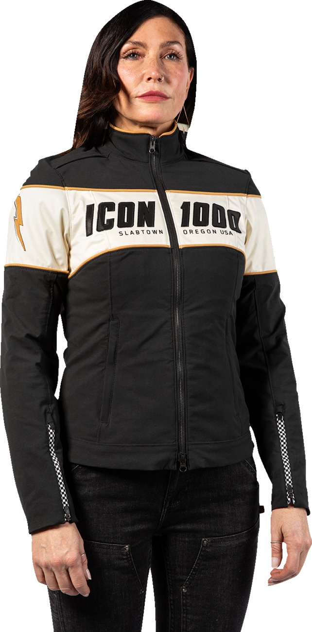 ICON Women's Hella 4 Jacket Black/White - Medium - Image 3