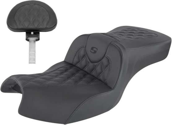 Road Sofa Lattice 2-Up Seat Black Gel w/Backrest