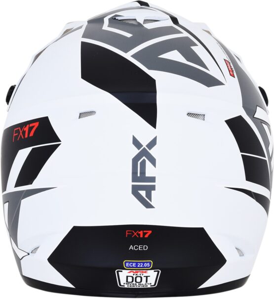 FX-17 Aced Full Face Offroad Helmet Matte White Small - Image 2