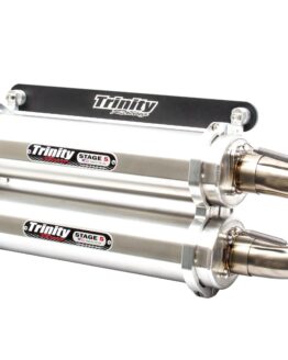 Dual Brushed Aluminum Slip On Exhaust