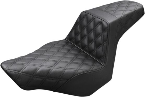 Step-Up Lattice Stitched 2-Up Seat - Black