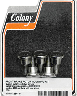 Colony Front Brake Rotor Torx Bolt Kit Chrome Fits 06-17 Dyna w/ Cast Wheels