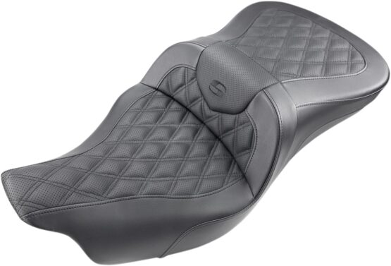 Road Sofa Lattice Stitched 2-Up Seat Black Gel