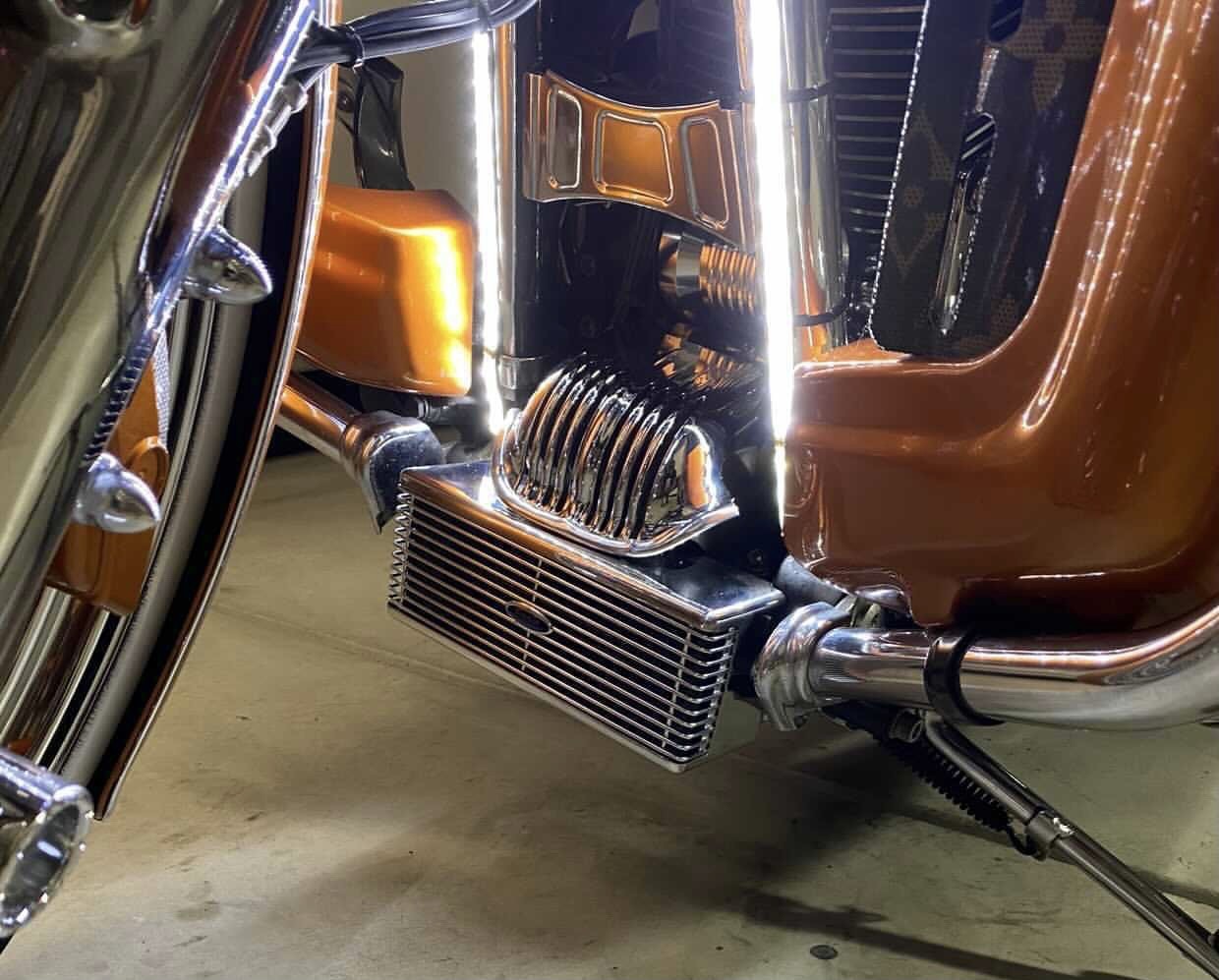 UltraCool RF-2SS Chrome Oil Cooler Kit for Harley Touring 09-16 - Image 3