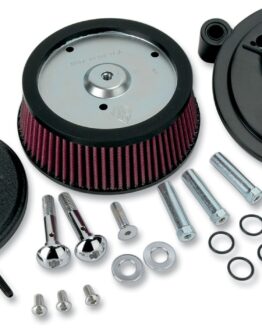 Arlen Ness Stage I Big Sucker Air Filter Kit, Black Smooth Steel