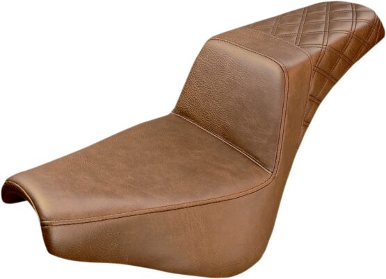 Step-Up Rear Lattice Stitch 2-Up Seat Brown