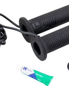 Koso Artemis Heated Grips Universal 1in Twist Throttle Pair Black