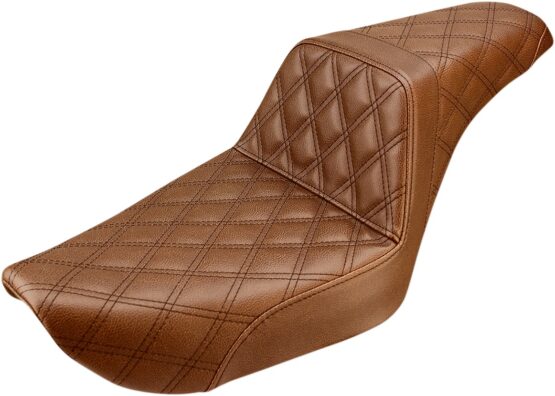 Step-Up Lattice Stitched 2-Up Seat Brown