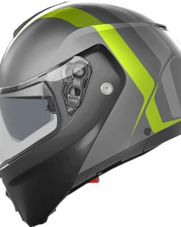 AGV Streetmodular Resia Helmet Matte Gray/Black/Yellow Fluo Medium