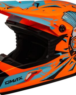 GMAX MX-46Y Unstable Youth Helmet Hi-Vis Orange/Blue Large