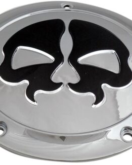 Drag Specialties Split Skull Derby Cover Chrome 5-Hole For Harley Touring