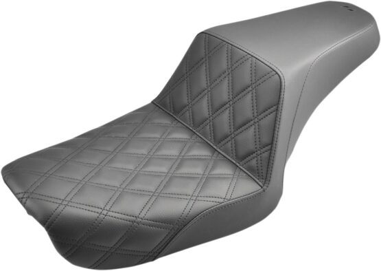 Step-Up Lattice Stitched 2-Up Seat Black Gel