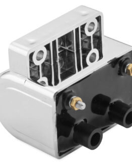 Chrome Ignition Coil - 3 ohm, Electronic Ignition, Dual Fire