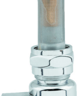 Bikers Choice Chrome Round Petcock 22MM Down Outlet